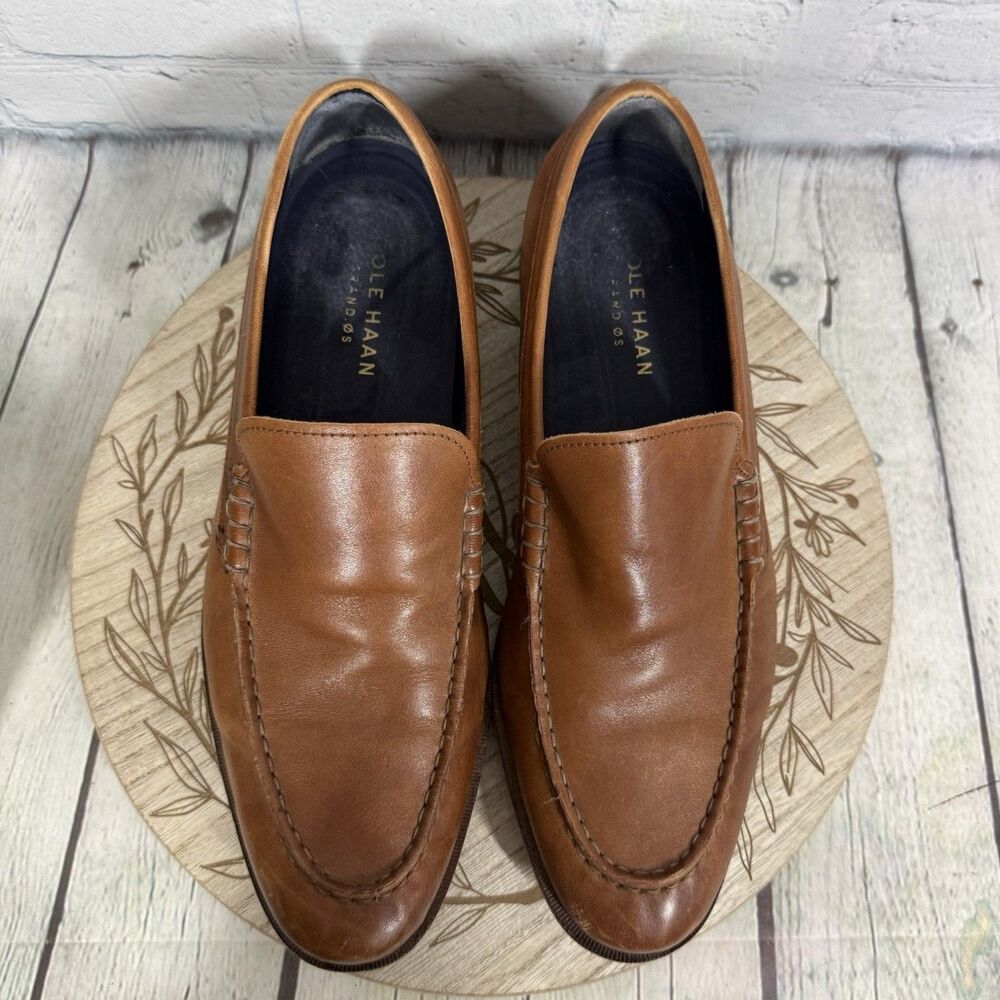 Cole Haan Grand Venetian Loafers Women 9 Brown Leather Moc Toe Comfort Shoes